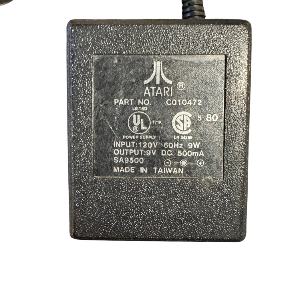 Atari AC Power Supply Adapter C010472 9V DC 500mA‎ SA9500 for 2600 Console Black